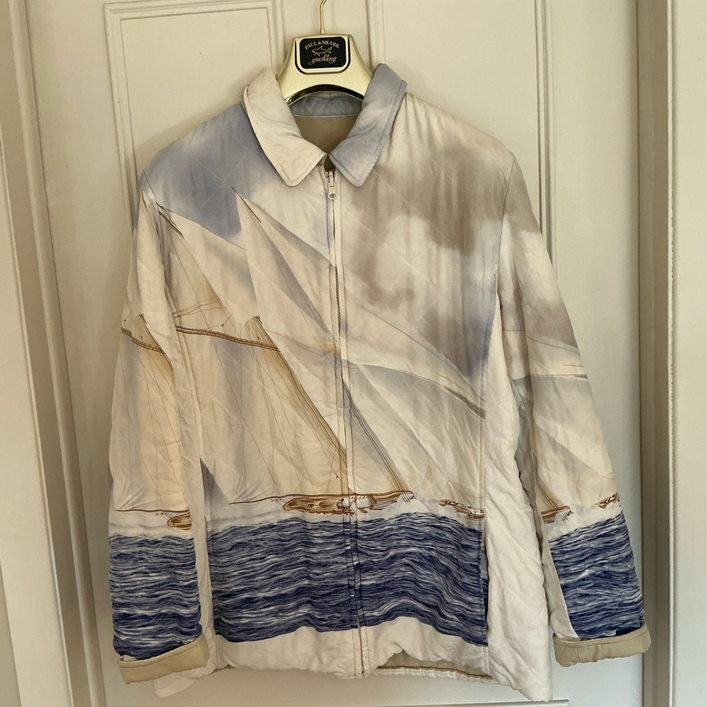 Paul & Shark Quilted Jacket in Gray and Cream